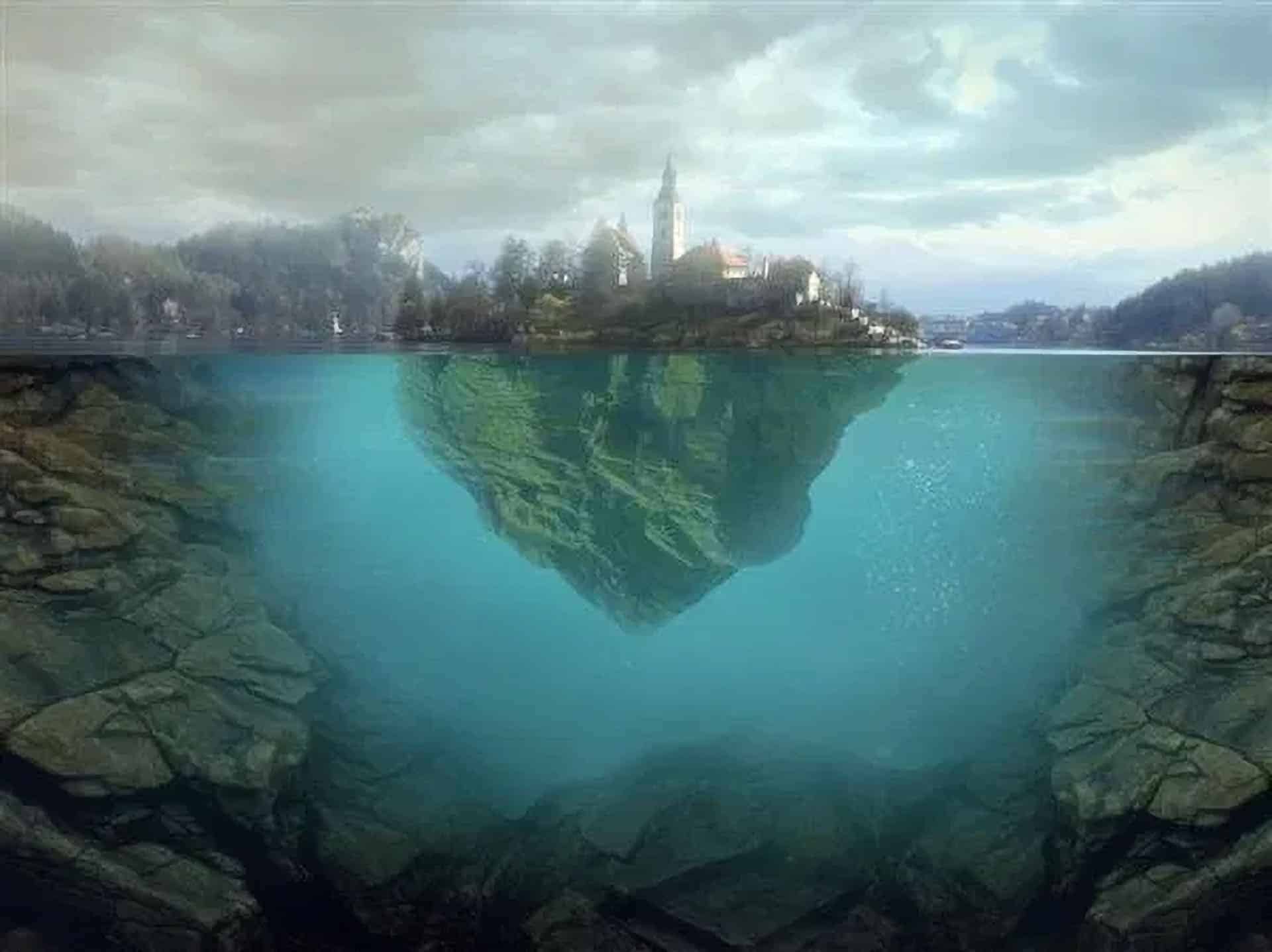 Floating Island on Water