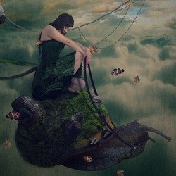 Create a Surreal Scene with a Cool Snail that Flies