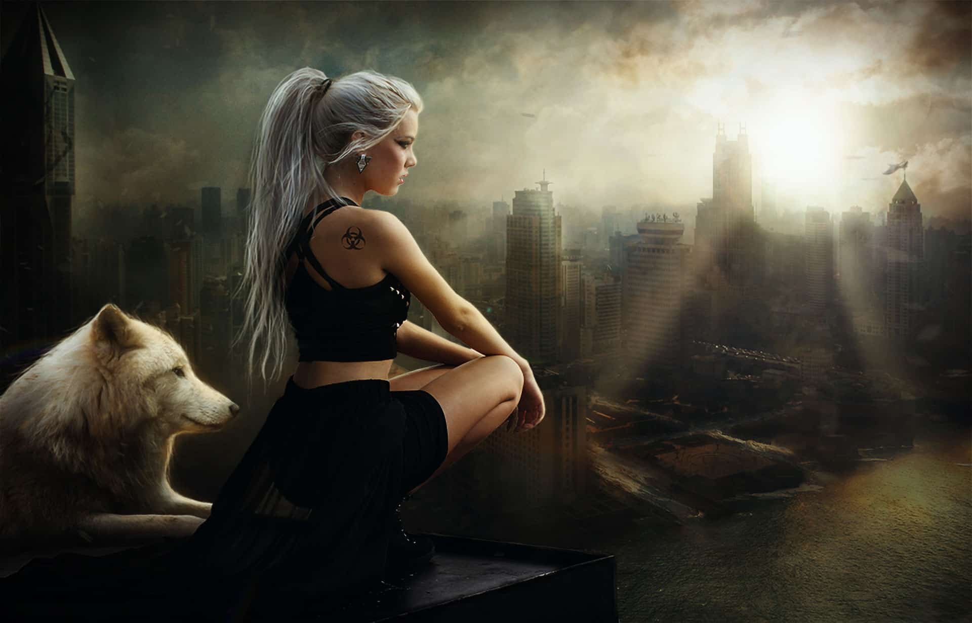 How to Composite a Destroyed City Scene and Retouch Characters in Photoshop