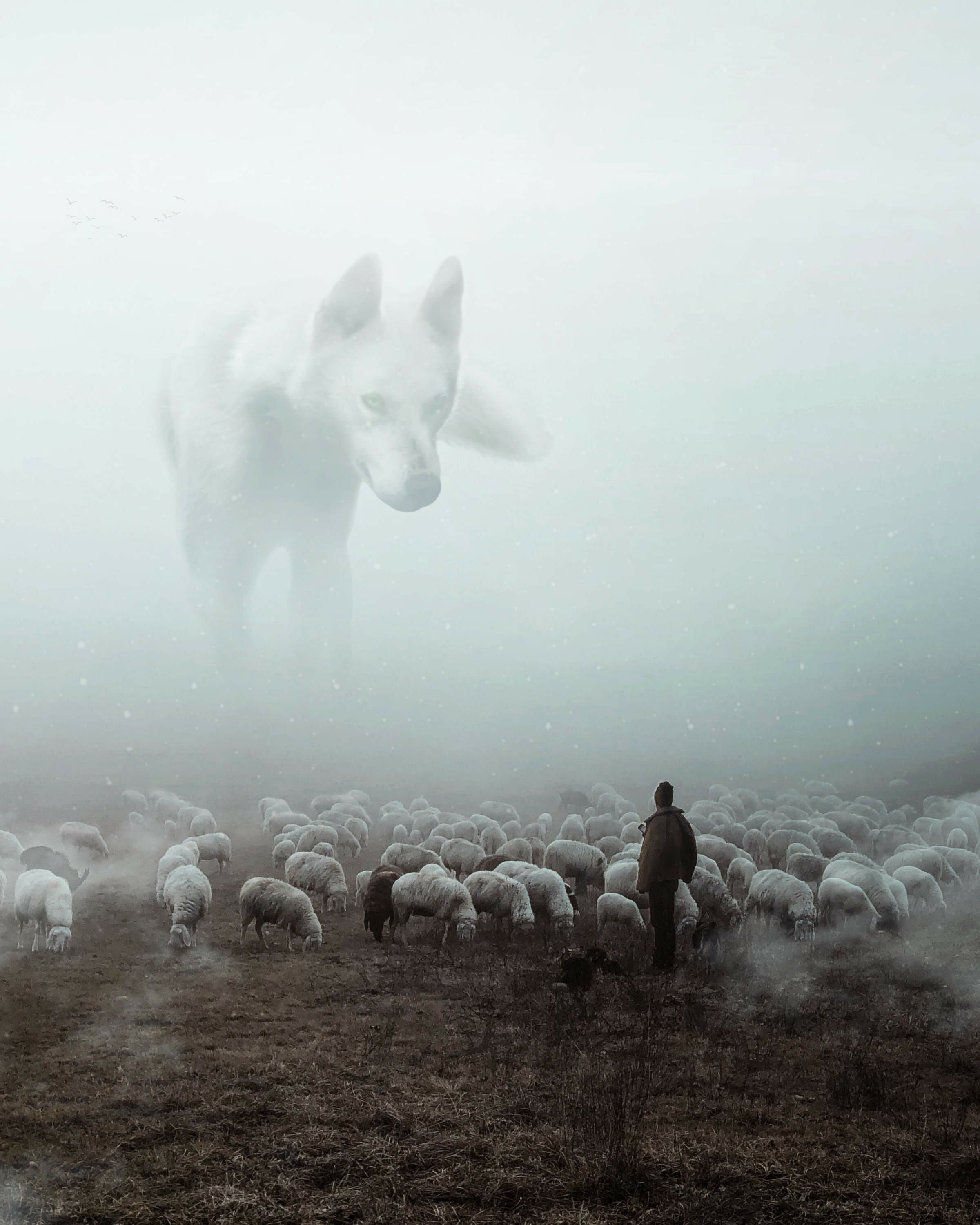 Create a Gigantic Wolf Scene in Photoshop