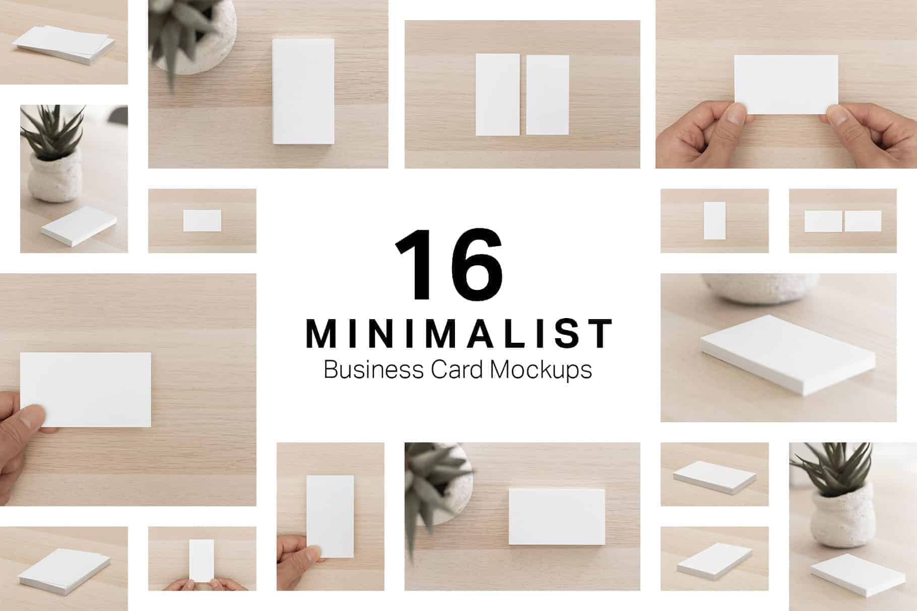 6 Minimalist Business Card Mockups for Photoshop